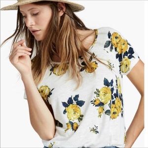 Cute Lucky Brand 🍀 Yellow Rose Linen Shirt